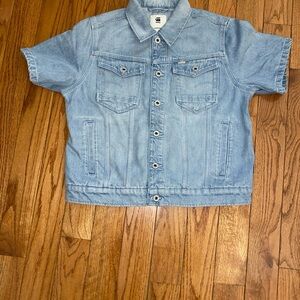 Raw G-Star Woman’s Light Wash Denim Short Sleeve Jacket NWT Sz L